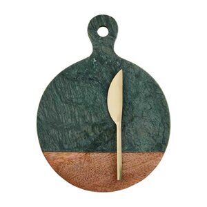 Mud Pie Wood Marble And Wood Board Set/NWT